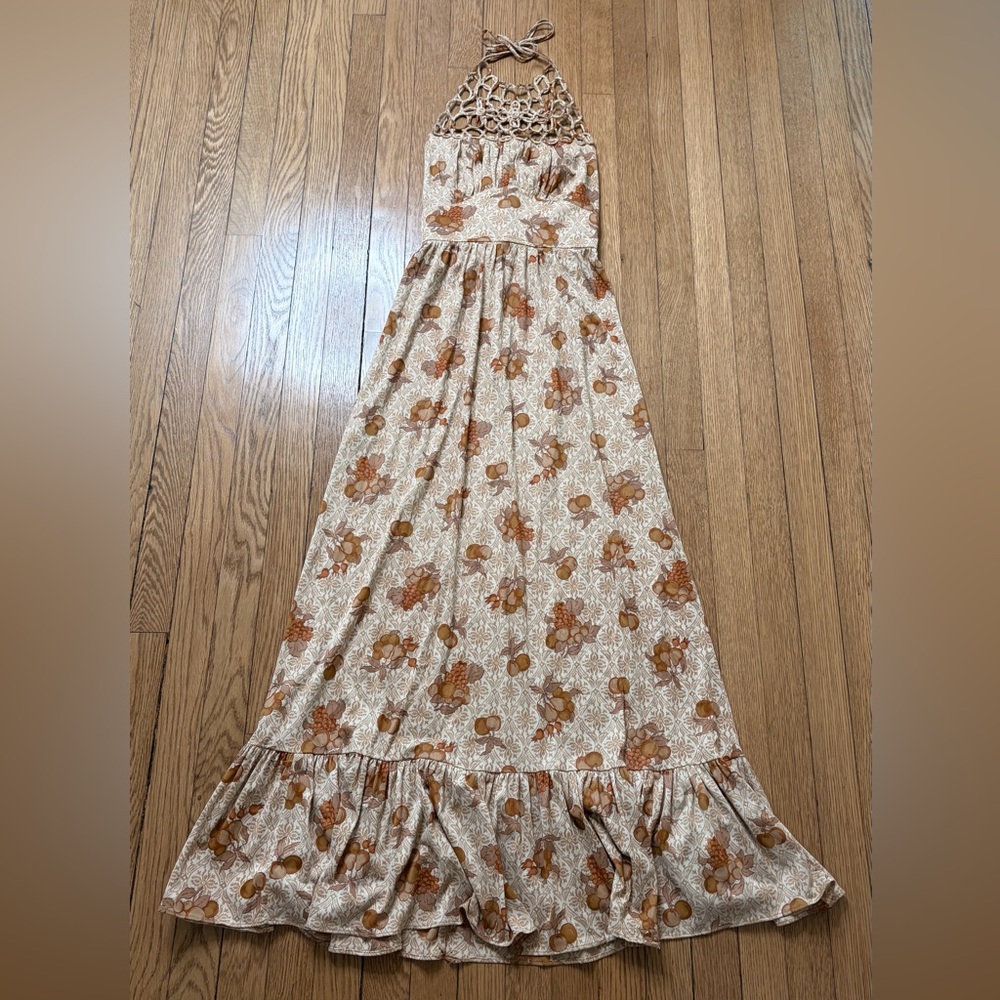 Vintage floral halter Maxi dress